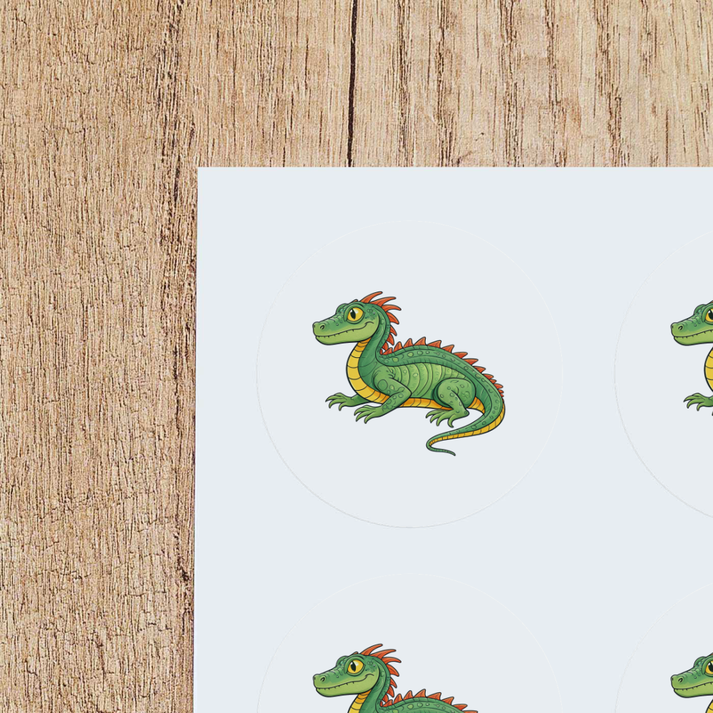 Miggins Eater Round Paper Stickers - 24 x 40mm