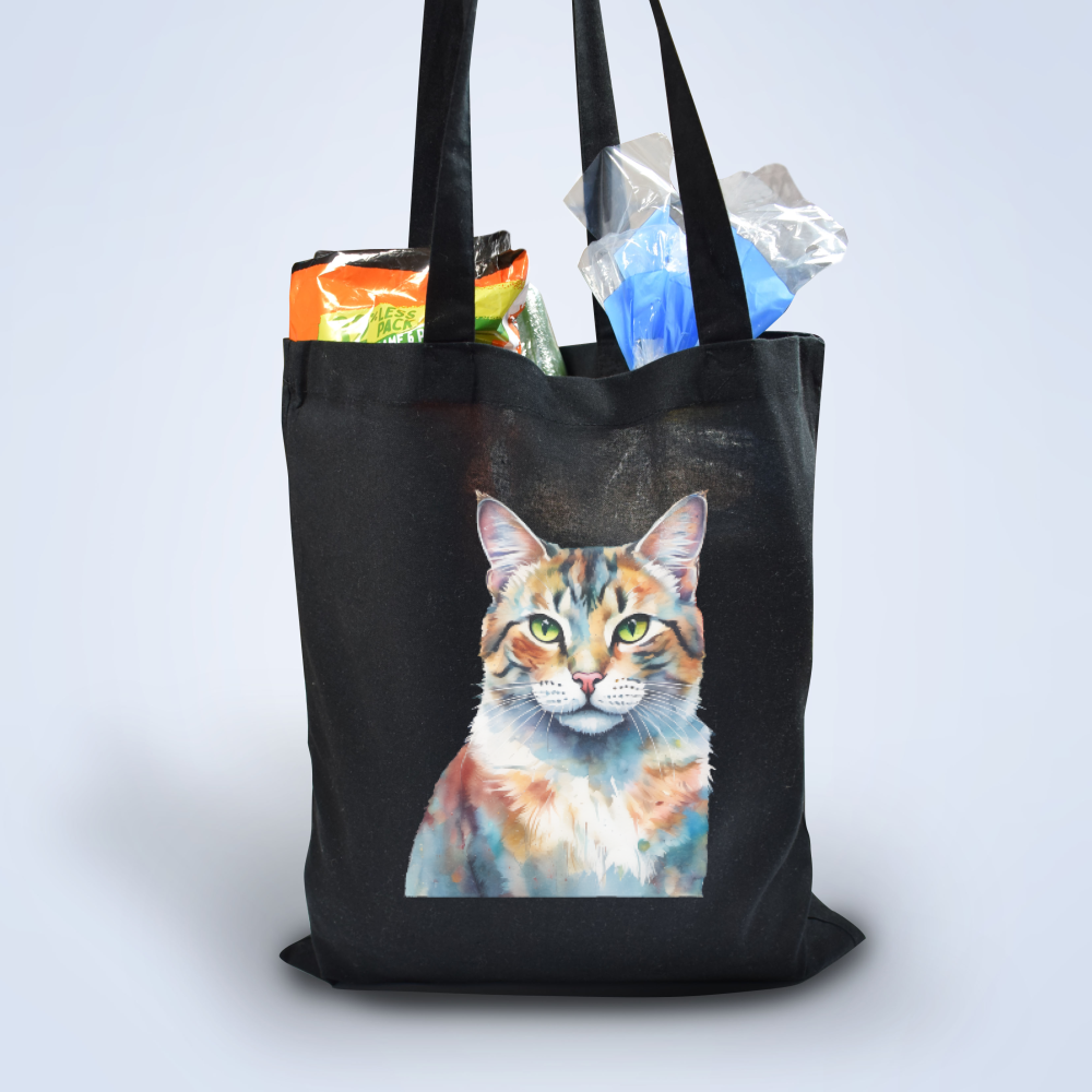 Cat Long Handle Cotton Tote Bag
