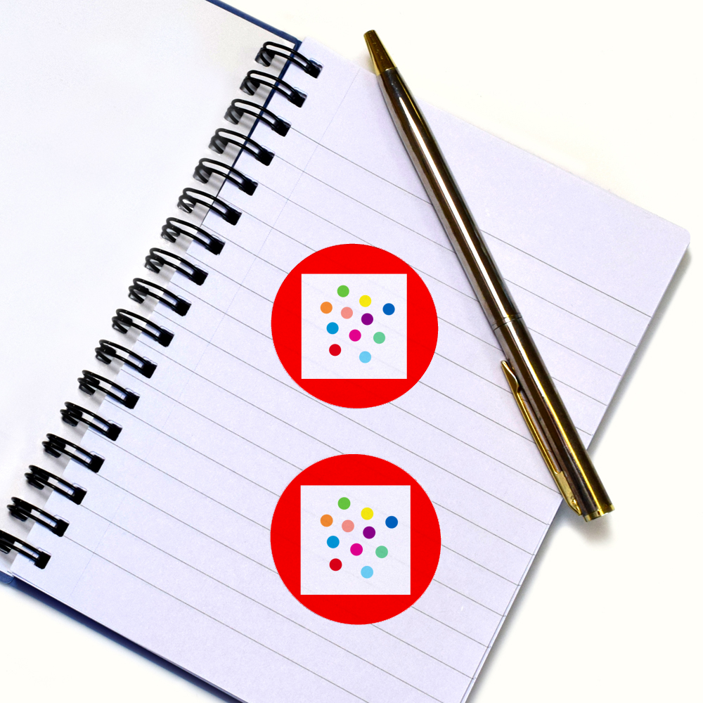 Rainbow with White Background Round Paper Stickers - 24 x 40mm