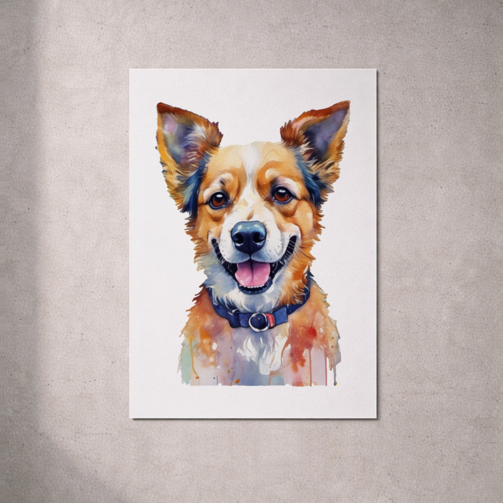 A happy little dog Lustre Art Print