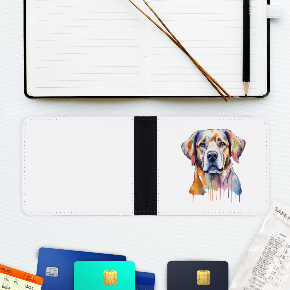 watercolour lab dog Slim Folding Wallet