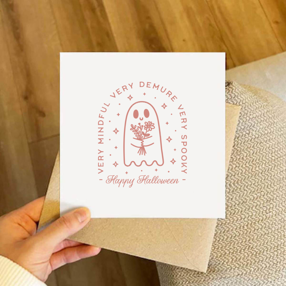 Cute Ghost 148mm Square Greeting Card
