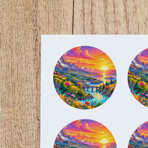Untitled Round Paper Stickers - 24 x 40mm