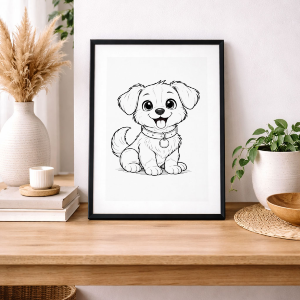 test dog Lustre Art Print
