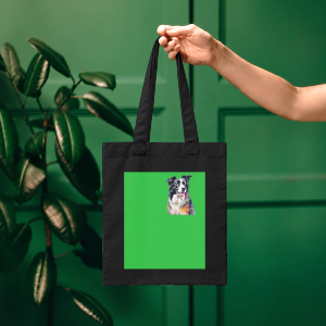 Keith Dogj Long Handle Cotton Tote Bag