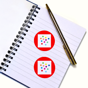 Rainbow with White Background Round Paper Stickers - 24 x 40mm