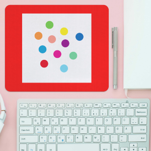 Rainbow with White Background Mouse Mat
