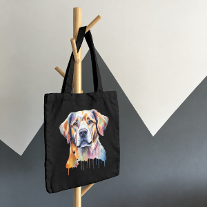 watercolour lab dog Long Handle Cotton Tote Bag