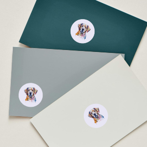 watercolour lab dog Round Paper Stickers - 24 x 40mm